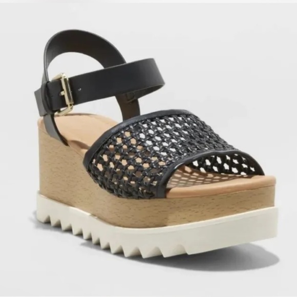 Women's Alba Platform Heels - Universal Thread Black sz 6.5 - Picture 5 of 5